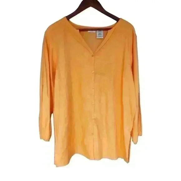 White Stag Tops - NWOT Linen Blend Pale Orange Tunic